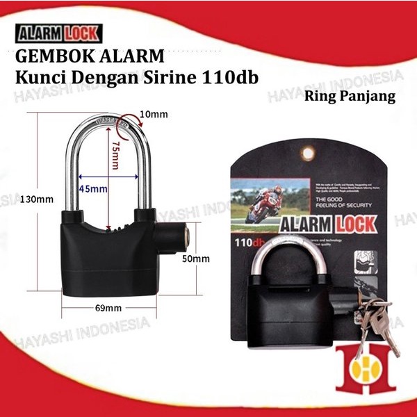 Gembok Alarm Anti Maling Alarm lock Kunci Gembok Alarmmm