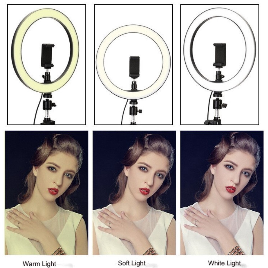 TRIPOD Handphone 2 meter + Ring Light Selfie (LED) 26 cm free holder handphone-4
