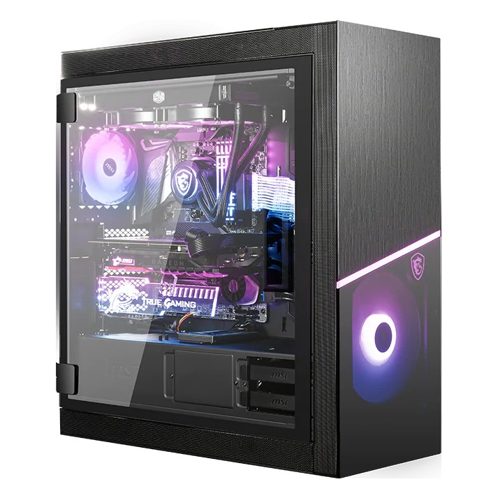 CASING PC MSI MAG FORGE TAMPERED GLASS (USB+AUDIO+FAN)  ARGB + MYSTIC / AURA