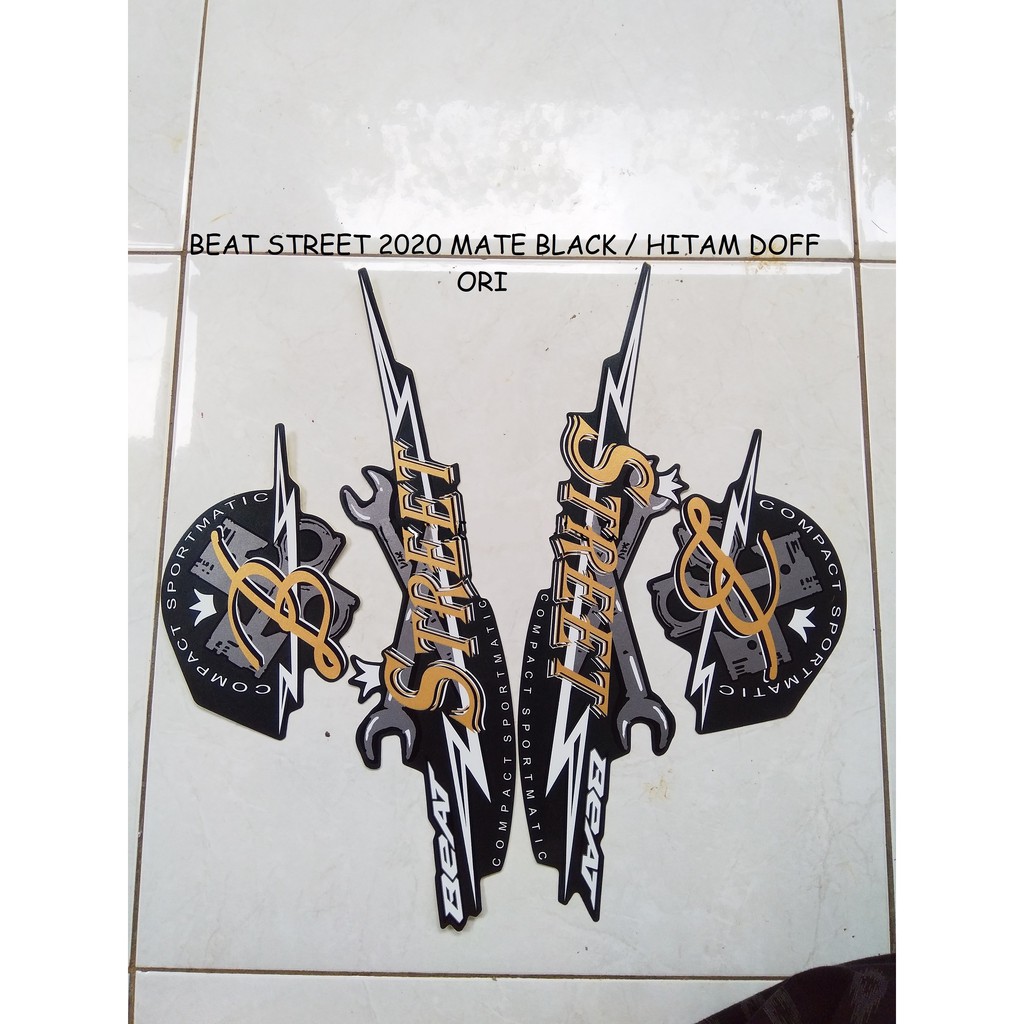 Sticker Striping Lis Stiker Motor Honda Beat Street 2020 Matte Black Hitam Doff