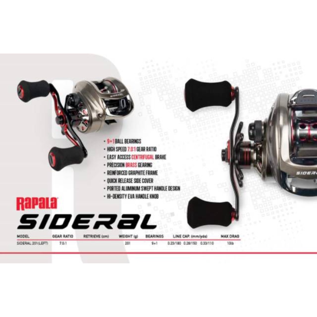 Reel BC Rapala Sideral 201 handle Kiri