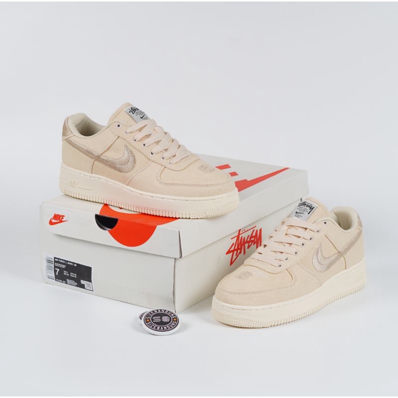 Sepatu Nike Air Force 1 Low X Stussy Fosl Cream 37_ 44 100% BNIB