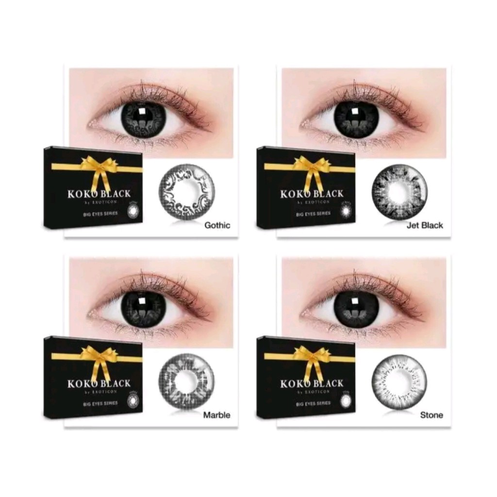 SOFTLENS HITAM KOKO BLACK by X2 Exoticon - Soflens harian softlens hitam big eyes look