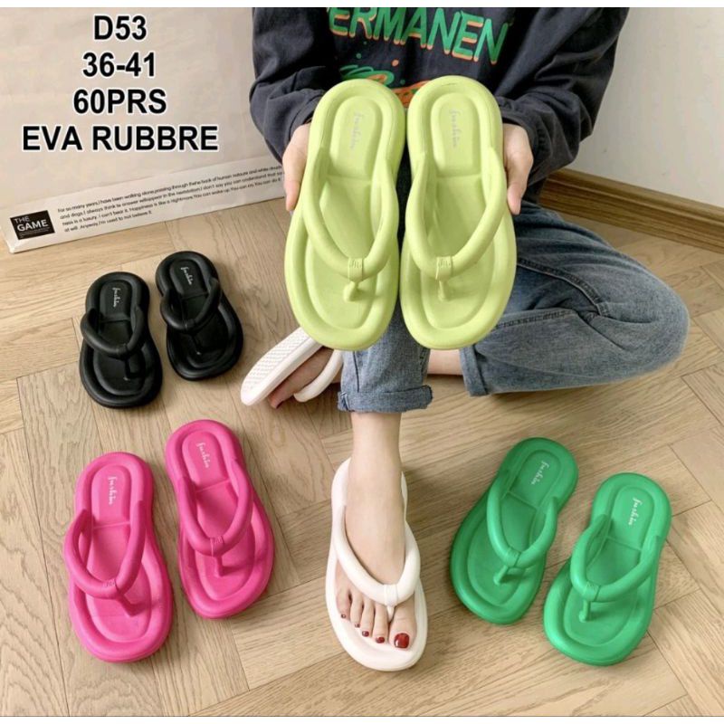 Sandal Jepit Jelly Wanita Sandal Bangkok Wanita Viral Sandal EVA RUBBER Import Wanita