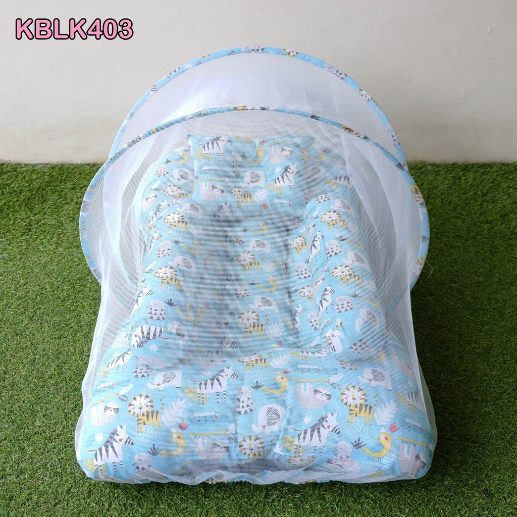 elha baby Kasur Kelambu lipat lepas Bayi Set Bantal Guling PREMIUM free tas motif karakter