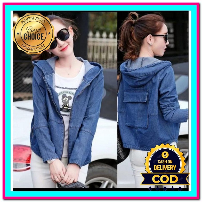 Jaket Wanita Jeans Oversize Import Jins Jacket Lepis Cewek Ripped Crop Jacket Jaket Jeans Hoodi Jake