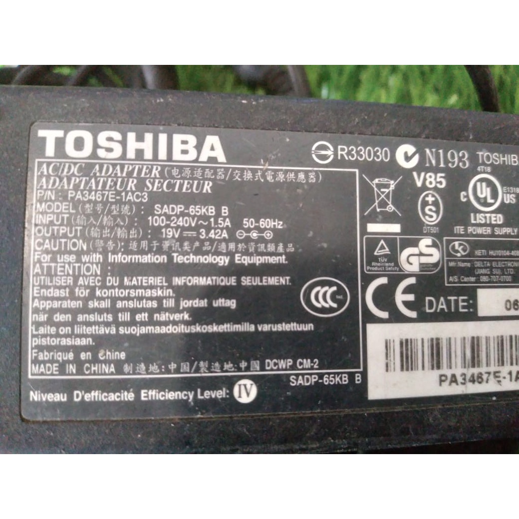 second charger ces laptop TOSHIBA SADP-65KB A 19V 3.42A LAPTOP AC ADAPTER 65w LAPTOP AC ADAPTER ADAP