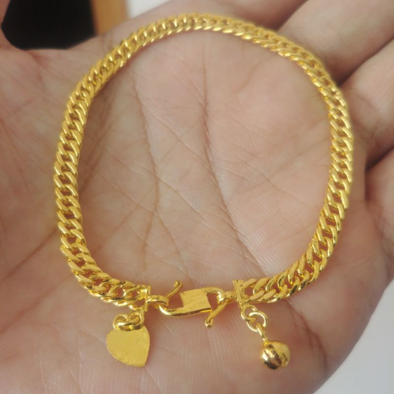 Gelang Rantai Lipan Kecil Lapis Emas 24k