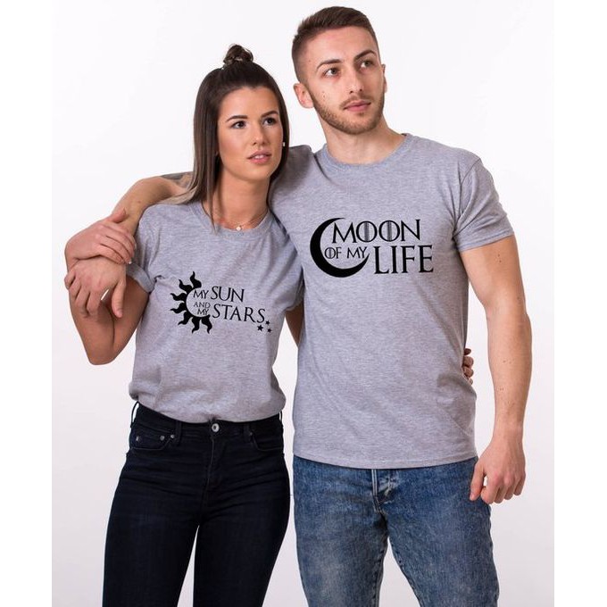 PROMO!!! KAOS COUPLE KADO ULANG TAHUN SOUVENIR VALENTINE BIG SIZE 2XL 3XL 4XL 5XL MOON OF MY LIFE