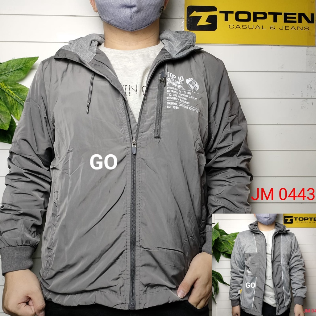 gof TP TOPTEN JAKET PARASUT PARKA Cowok Casual Jaket Pria Tebal Baru Trucker Jaket Semi Parka Pria