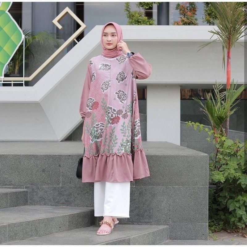 LONG TUNIK REMPEL TUNIK WANITA RAYON - TUNIK WANITA RAYON