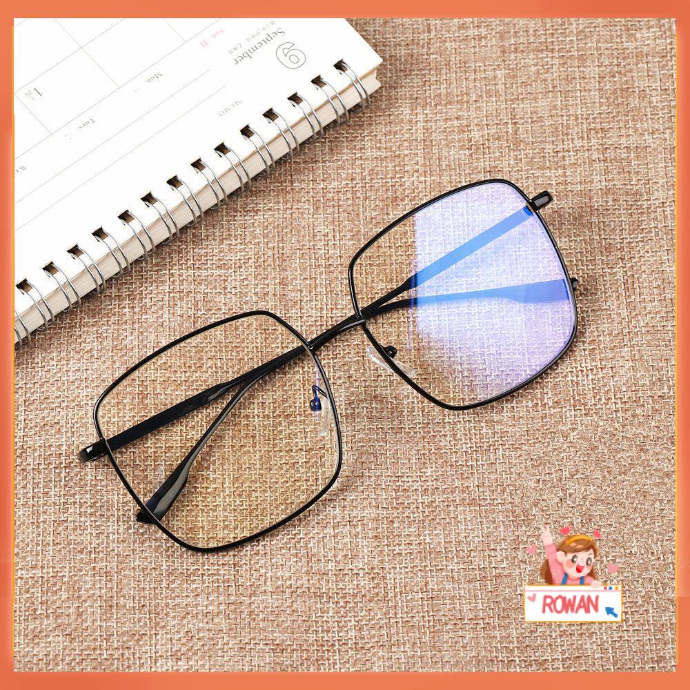 R-flower Kacamata Optik Frame Metal Bentuk Kotak Gaya Vintage Portabel Untuk Pria / Wanita