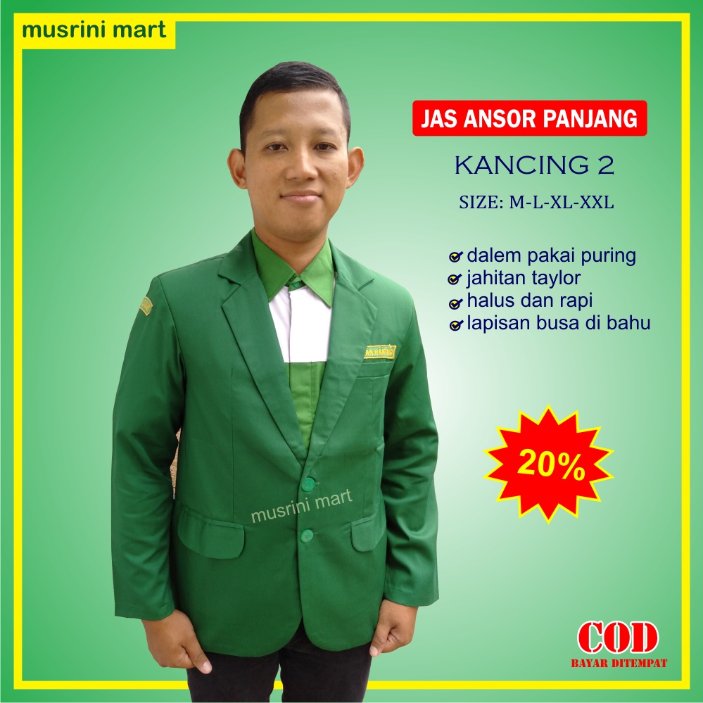 JAS ANSOR LENGAN PANJANG KANCING 2 DALEM PAKAI PURING JAHITAN TAYLOR HALUS RAPI JAS RESMI GP ANSOR B
