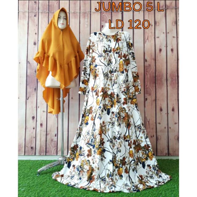Gamis misbee JUMBO 5 L
 / Gamis busui jumbo / Gamis jumbo set khimar / Gamis jumbo murah