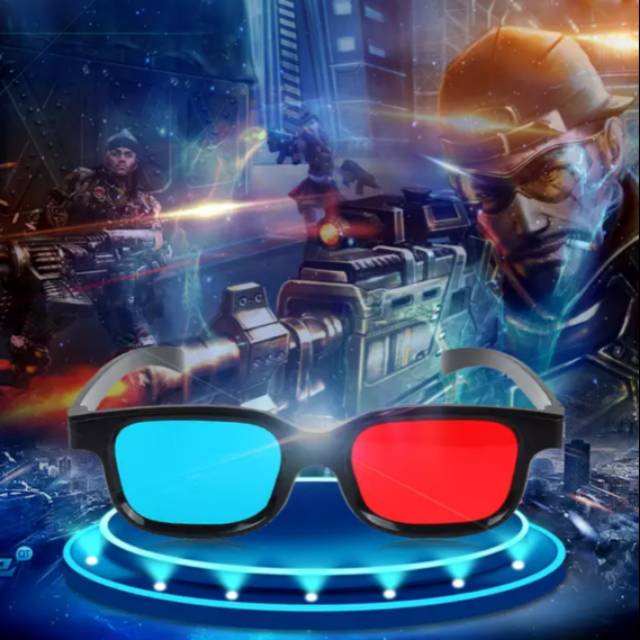 Kacamata 3D frame red-cyan movie 3D glasses / kaca mata 3D movie