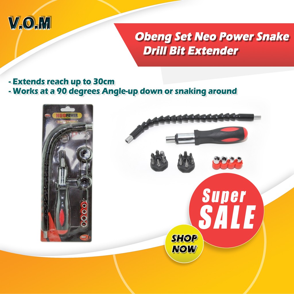 Obeng Set Neo Power Snake Drill Bit Extender Obeng Lentur - 0303