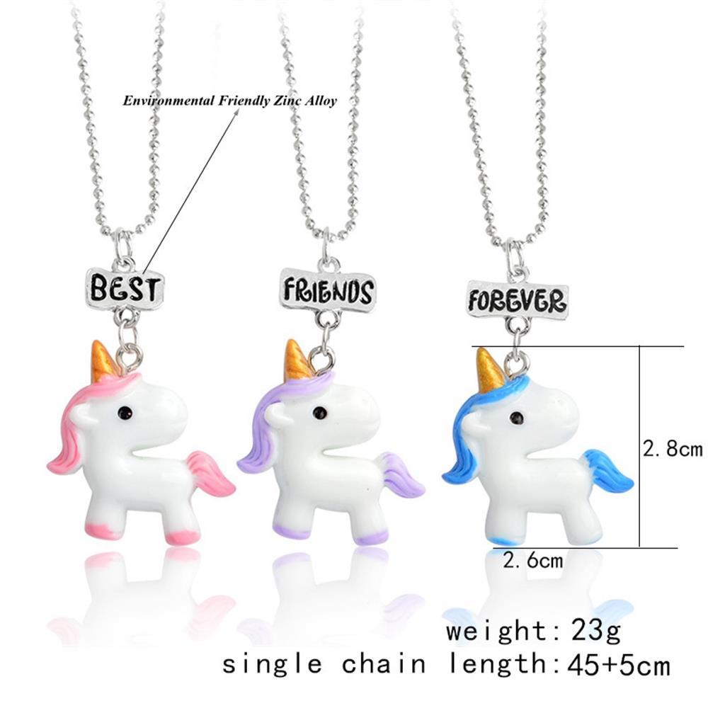 R-flower 3PCs/Set Bff Kalung Hadiah Fashion Best Friend Forever Bead Chain