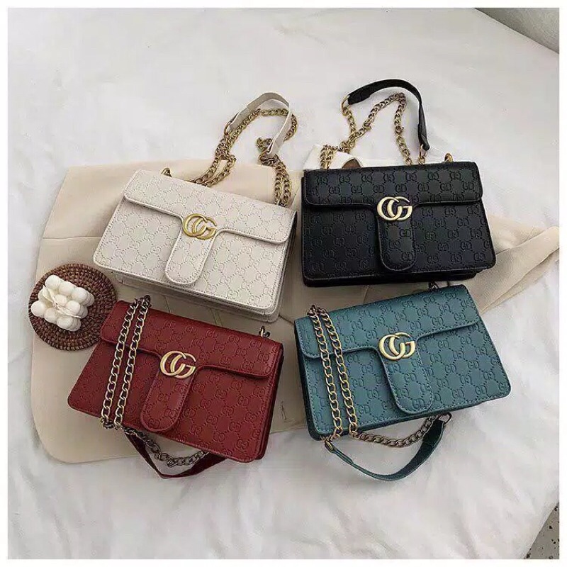 SG6192 syafniegalery tas rantai persegi impor tas pesta kulit 7405