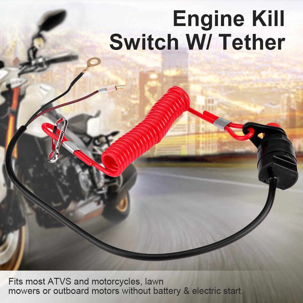 Motorcycle Outboard Lawn Mowers Emergency Engine Kill Stop Switch W Tether Lanyard Cord Shopee Indonesia