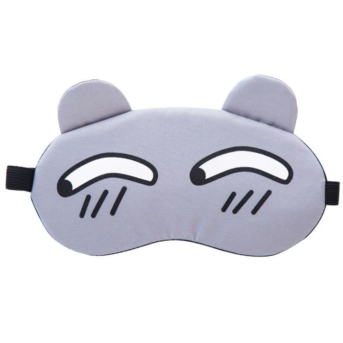 Sleep Mask Penutup Mata Tidur Karakter Motif Emoji Shy Cooling Gel