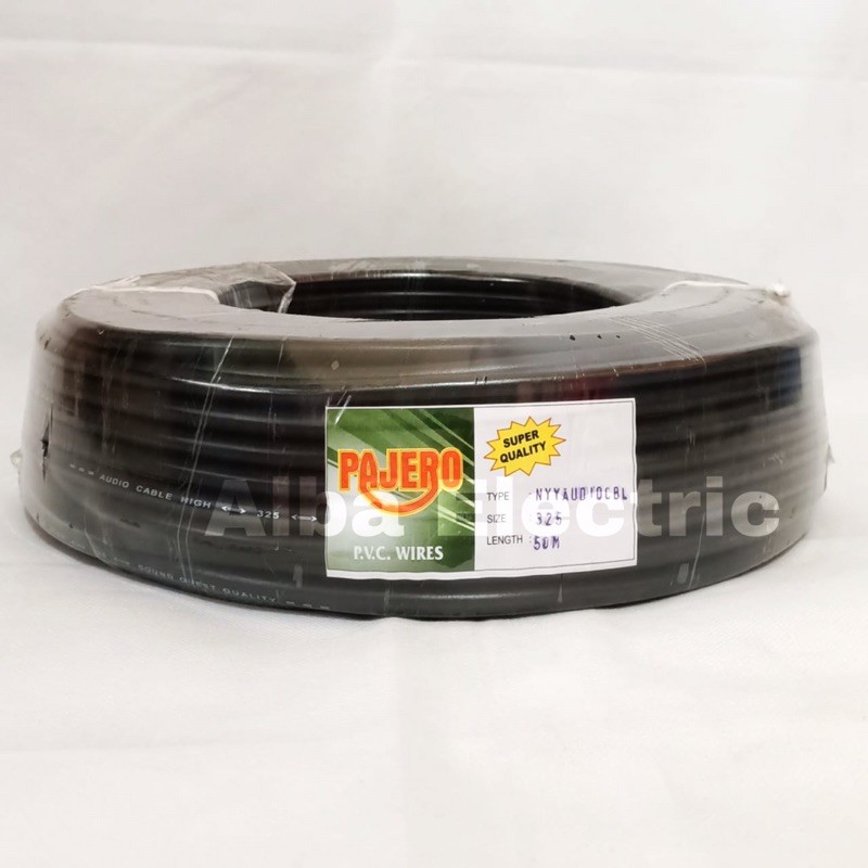 Kabel Listrik Serabut Tebal 3x2.5 50 Yard NYYHYO PAJERO Kabel Satelit 3x2,5mm Kabel Serabut Hitam 3x2,5mm