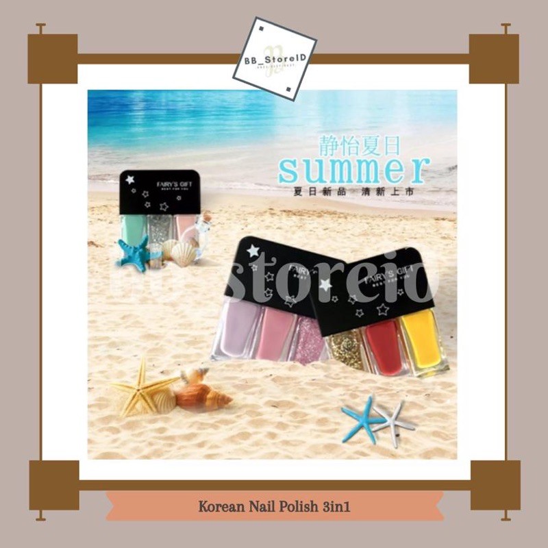 3IN1 Kutek Halal Kuteks 3 Tone Kutek Korea Kutek Muslimah Gel Nail Polish Non Peel Off