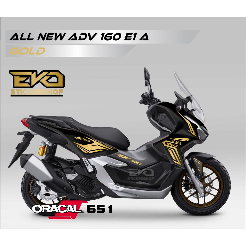 Sticker HONDA ADV 160 HITAM  Cutting Stiker GOLD SILVER COPPER (KODE E1)
