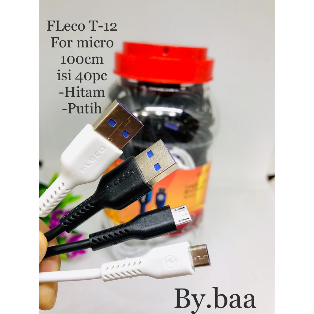 KABEL DATA FLECO MICRO BULAT PERTOPLES ISI 40 PCS T007