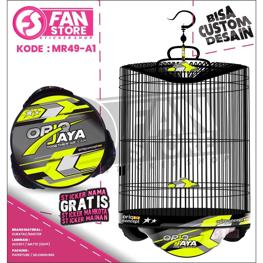 Decal Stiker Tebok Murai - Sticker Sangkar Murai ORIQ JAYA / Sangkar Bulat / Sangkar Kicau Mania