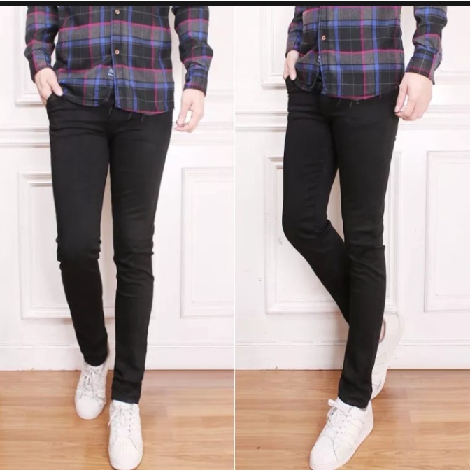 CELANA PANJANG PRIA / JEANS PRIA / CELANA SLIMFIT / SKINNY / PENSIL HITAM