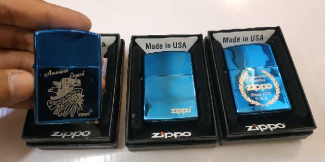 Zippo Blue Ice Grade Ori - Zippo Exclusive - Include Box Zippo - Kotak Zippo
