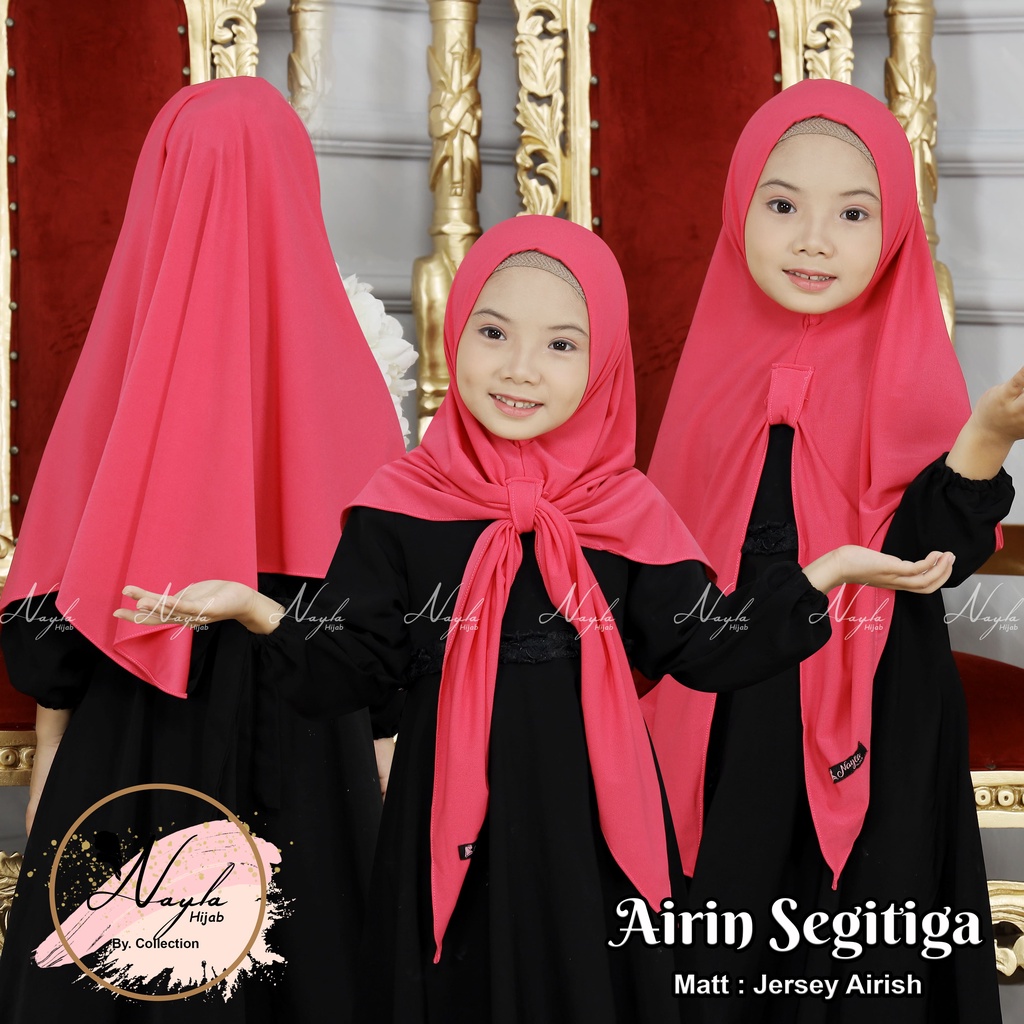 Kerudung Anak AIRIN KIDS SEGITIGA Hijab Segitiga Instan Anak Jersey Airis Terbaru Nayla Hija'b