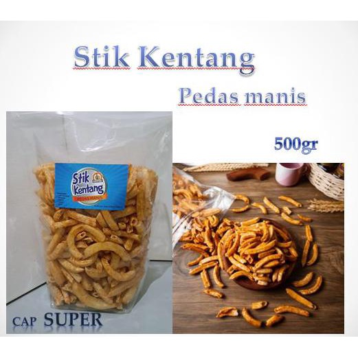 

STIK KENTANG PEDAS MANIS CAP SUPER 500GR - CEMILAN SNACK STIK KENTANG