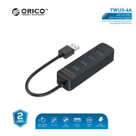 Usb 3.0 hub orico 4 port mini 5Gbps 15cm cable with type-c pd twu3-4a - Terminal usb3.0 4 slot