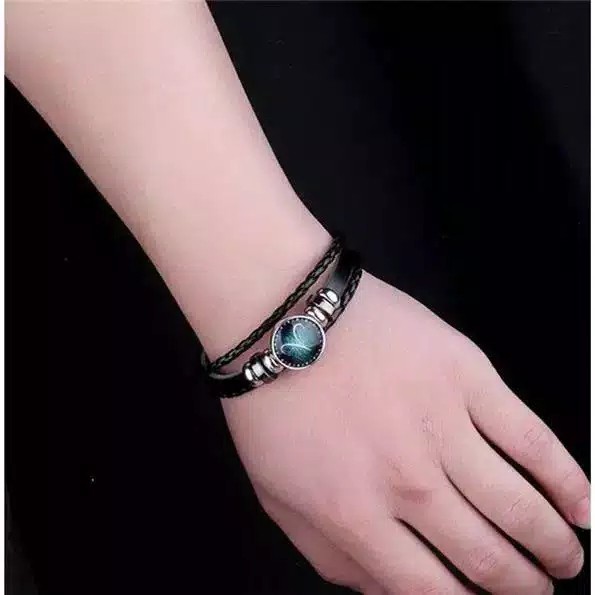 INFY - GELANG ZODIAK TANGAN WANITA PRIA STRAP KEPANG ZODIAC FASHION KOREA SIMPLE KEREN A001 IMPORT