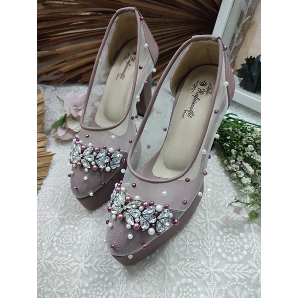 sepatu rafaizoutfit model violia Mauve tinggi 10cm