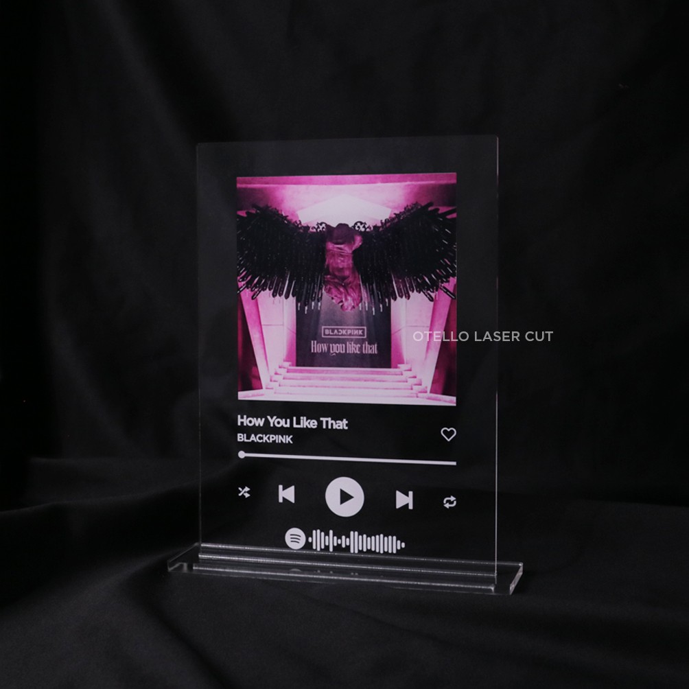 Akrilik Spotify UV Print | Pajangan Akrilik Musik Custom | Cover Album Lagu Custom | Akrilik Lagu