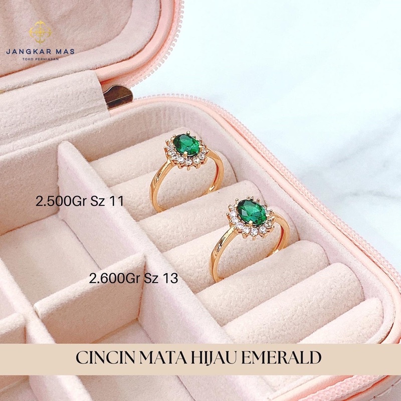 Cincin Emas Mata Hijau Emerald