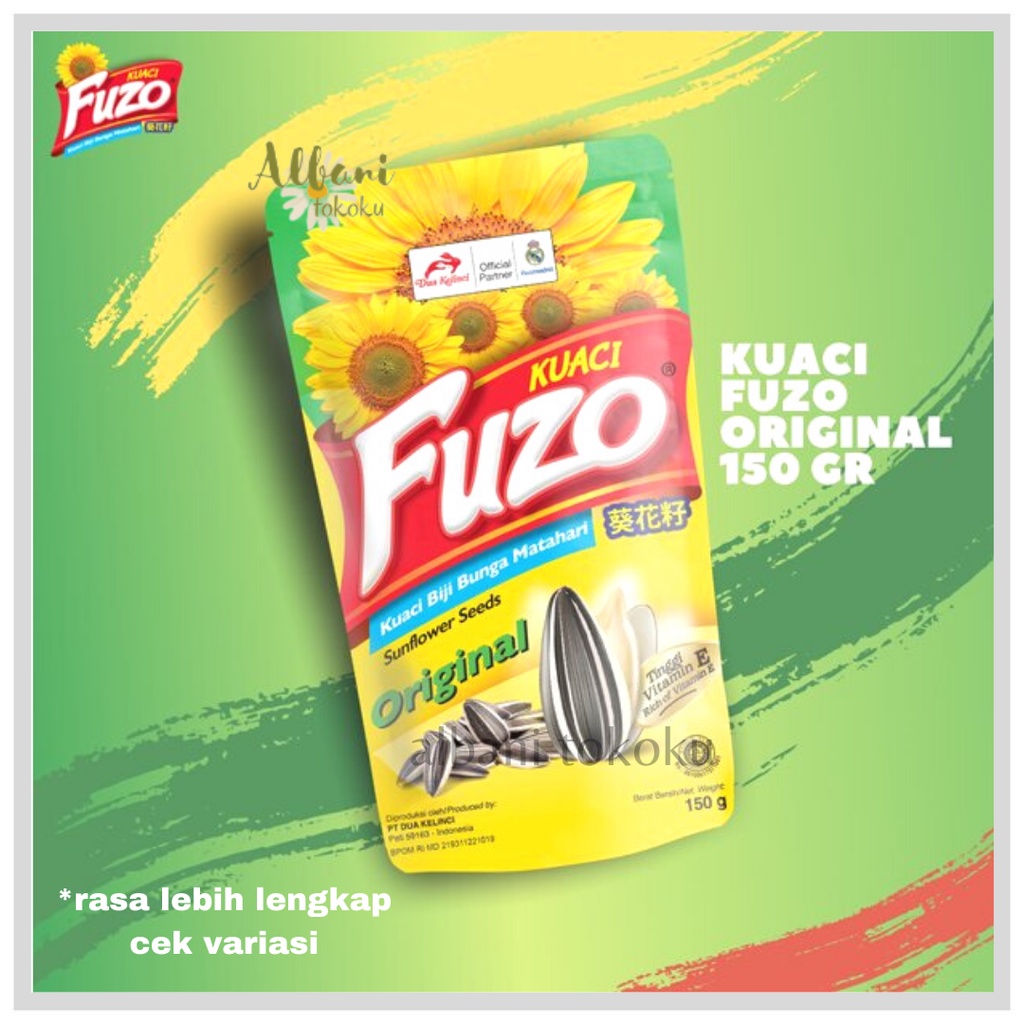 

Kuaci Fuzo Kemasan 140 gr - Kwaci - Snack Biji Matahari Rasa Original , Susu dan Kopi