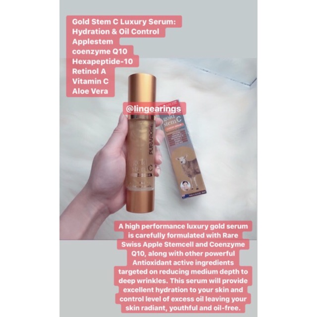 NEW BOX PURAROSE GOLD STEAM C ORIGINAL AUSTRALIA/LUXURY SERUM