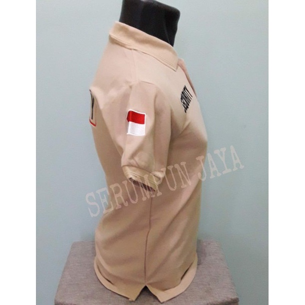 KAOS SECURITY WINGS KREM - KAOS KERAH SECURITY WINGS KREM FULL BORDIR