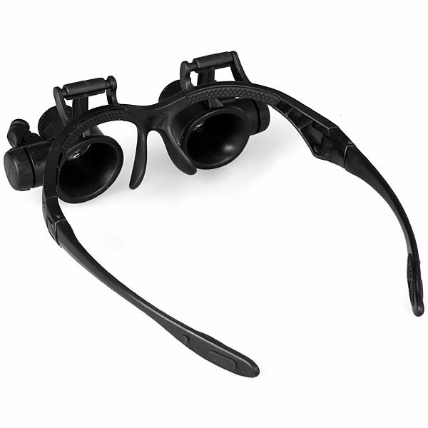 Kacamata Pembesar 25x Magnifier dengan 2 LED - 9892GJ - Black