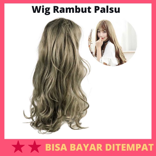 Wig Rambut Palsu Model Wavy 65 cm / Wig Wik Rambut Palsu Blonde Curly Keriting Lurus Gelombang Ikal 