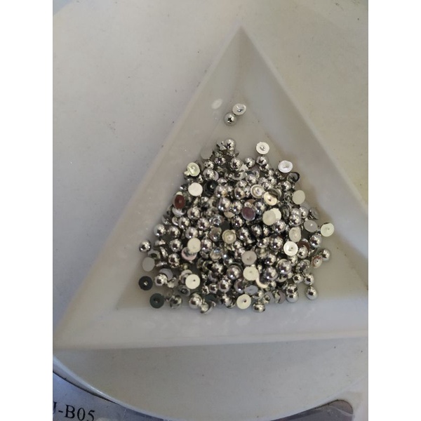 rhinestone silver metalik 3mm