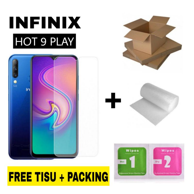 Tempered Glass Tg Kaca Bening Antigores Infinix Hot 9 Play / Screen Guard Protect INFINIX Hot 9 Play