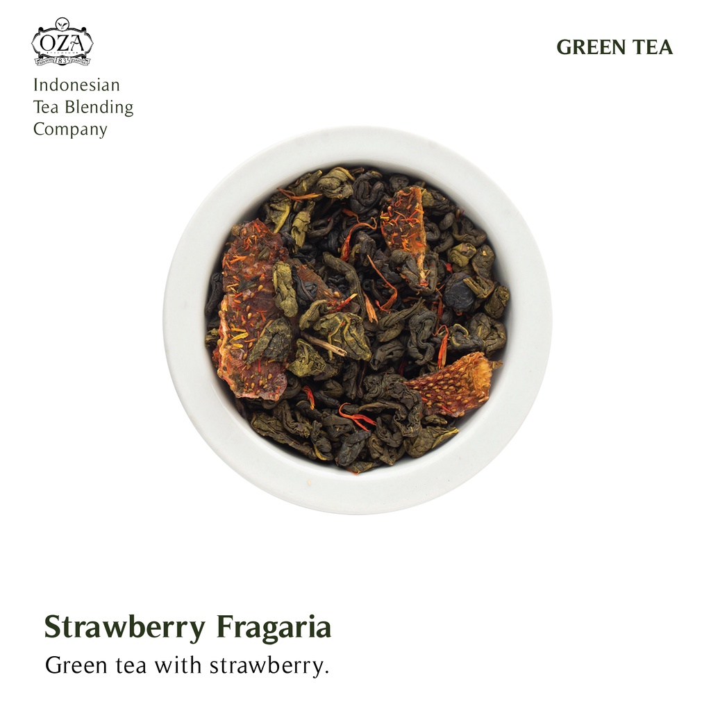 

OZA Tea - Strawberry Fragaria | Artisan Tea - Green Tea | Specialty Grade | Teh Premium | 40 gram (20 cups)