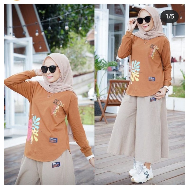 one set terlaris /set celana kulot terbaru/set cel zolaqu gyl/fashion wanita terbaru/one set numia