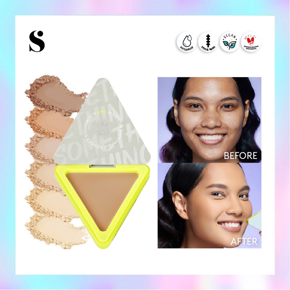 ❤ BELIA ❤ SOMETHINC DNA Airbrush Breathable Powder Foundation | Bedak Padat | BPOM