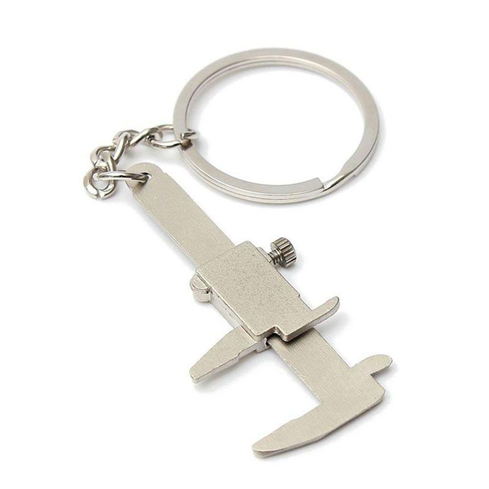 Needway Vernier Caliper Key Chain Fashion Klasik Perak Hadiah Ulang Tahun Liontin Penggaris Model Perhiasan Tempat Kunci