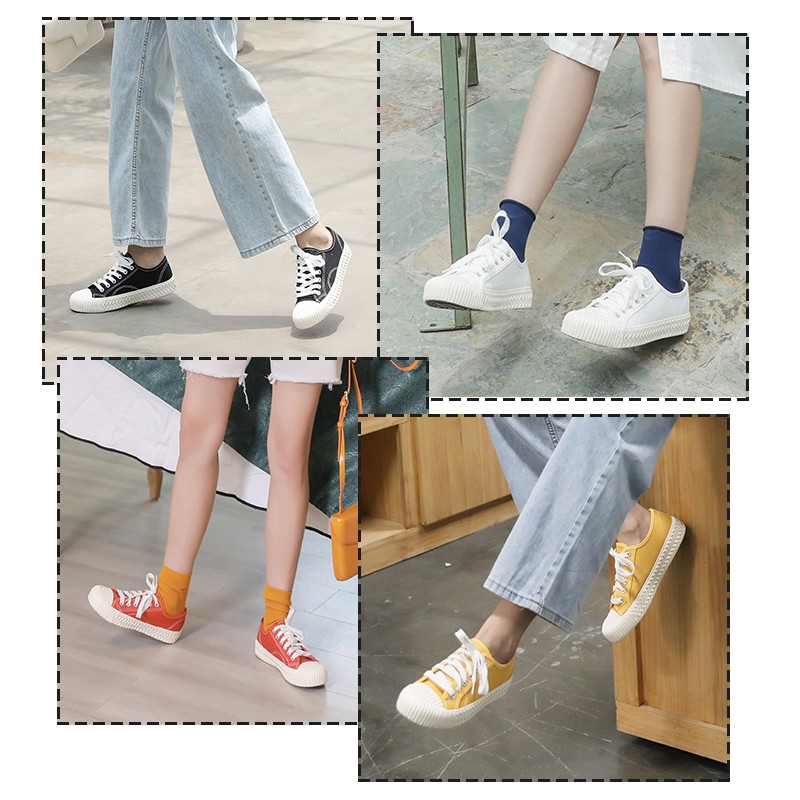 Swopply SHS022 Sepatu Sneakers Warna Bertali Kasual Wanita Ulzzang Korea Style Woman Casual Fashion Shoes